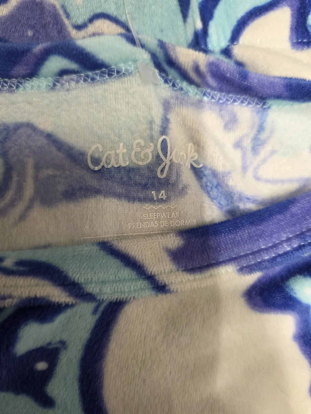 Cat & Jack Blue Marble-Print Pajama Set